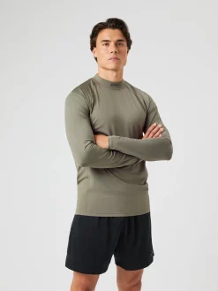 Borg Mock Neck Ls T-Shirt