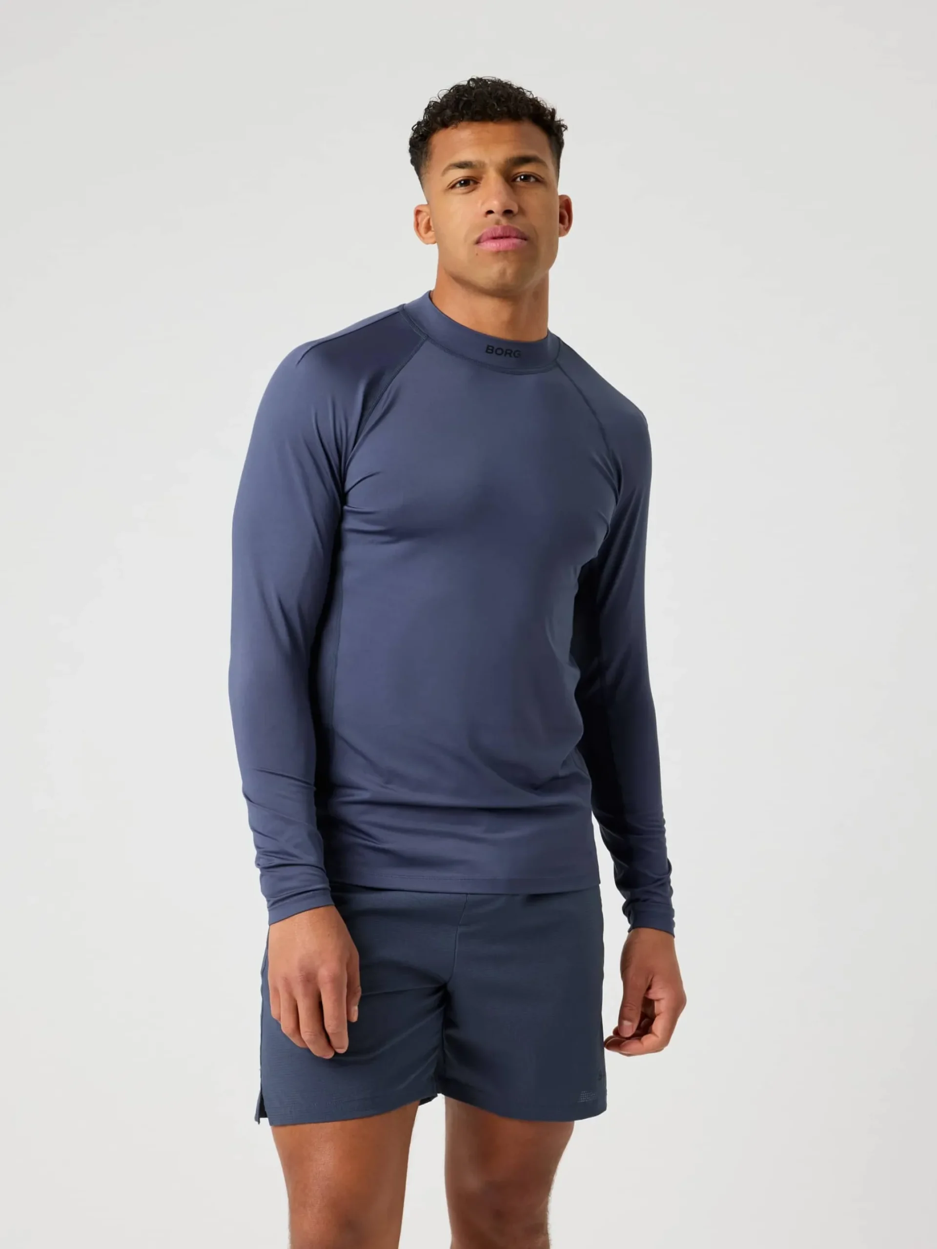 Borg Mock Neck Ls T-Shirt