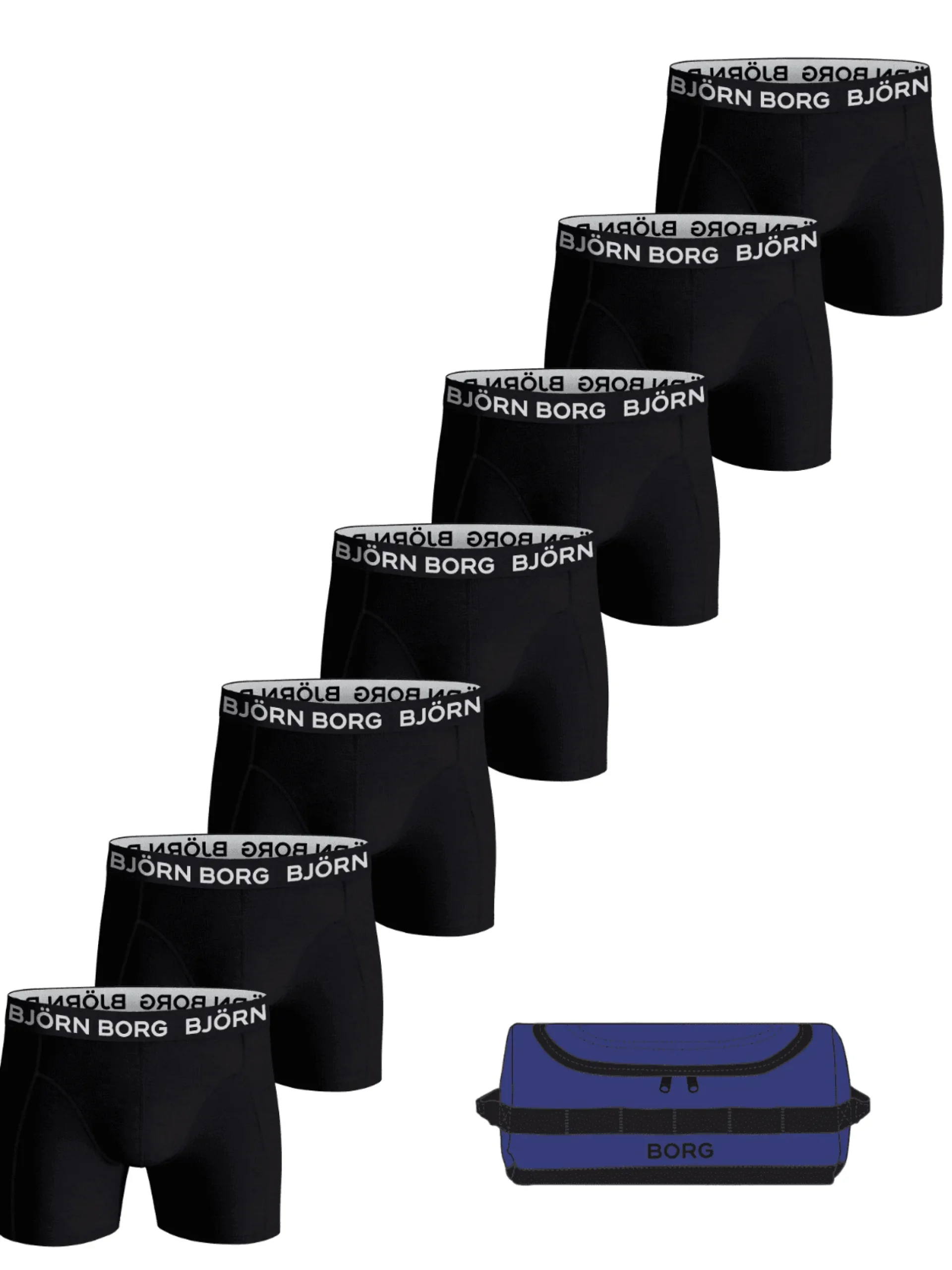 Cotton Stretch Boxers + Wash Bag 7-pack