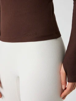Studio Ribbed Cropped Long Sleeve