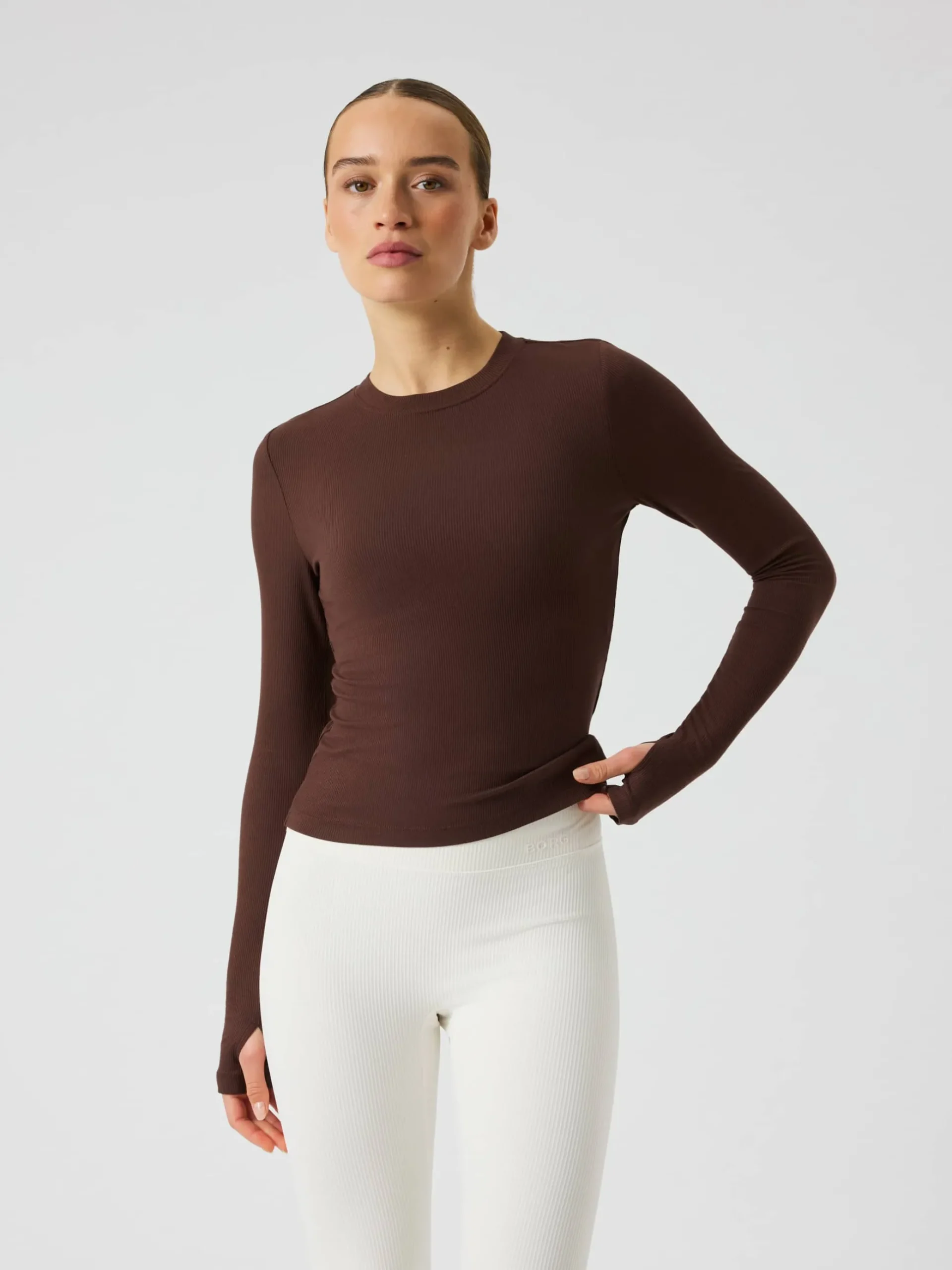 Studio Ribbed Cropped Long Sleeve