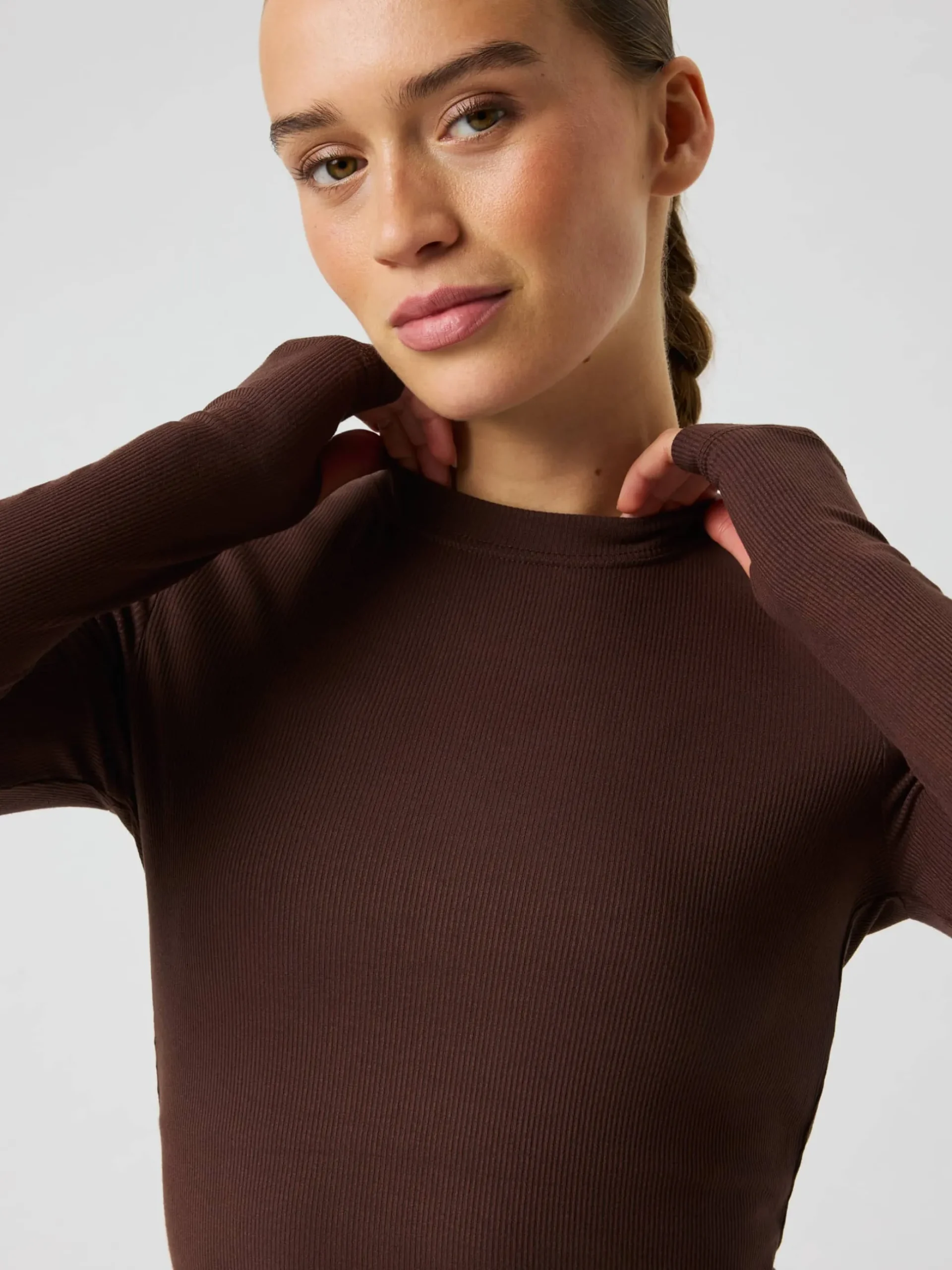Studio Ribbed Cropped Long Sleeve