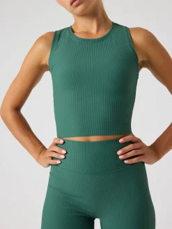 Studio Ribbed Cropped Tank Top