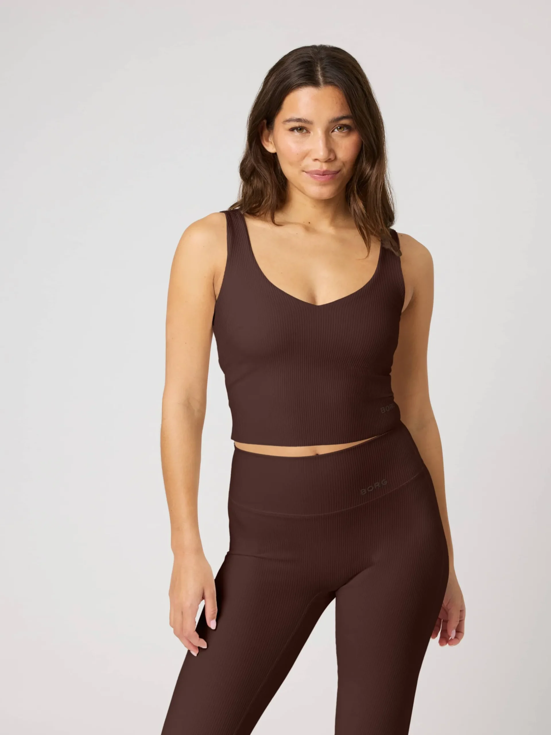 Studio Ribbed V-Neck Top