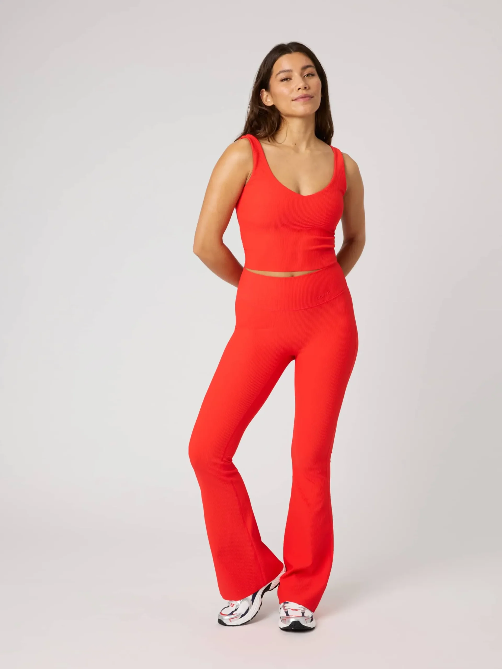 Studio Ribbed V-Neck Top